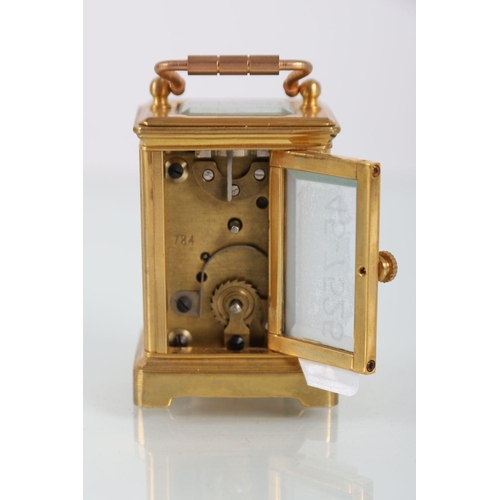 358 - MINIATURE BRASS CARRIAGE CLOCK