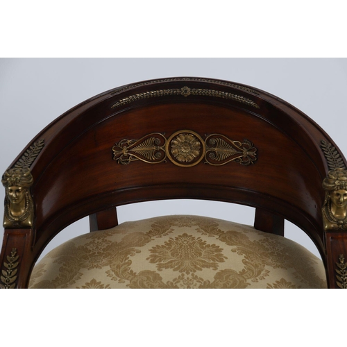 37 - FRENCH EMPIRE ORMOLU MOUNTED DESK CHAIR