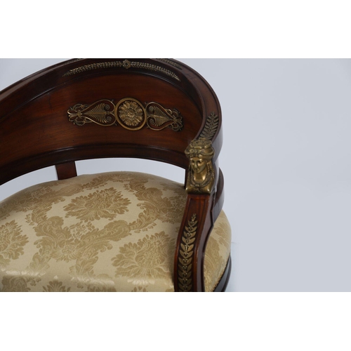 37 - FRENCH EMPIRE ORMOLU MOUNTED DESK CHAIR