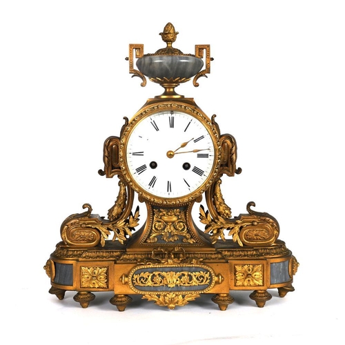 373 - 3-PIECE 19TH-CENTURY ORMOLU CLOCK GARNITURE