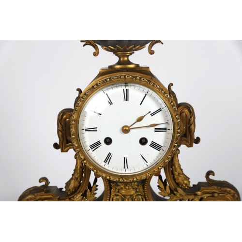 373 - 3-PIECE 19TH-CENTURY ORMOLU CLOCK GARNITURE