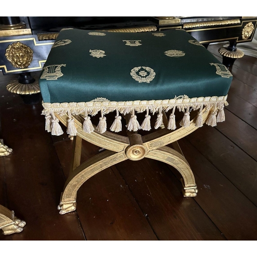 383 - PAIR REGENCY GILT-FRAMED STOOLS