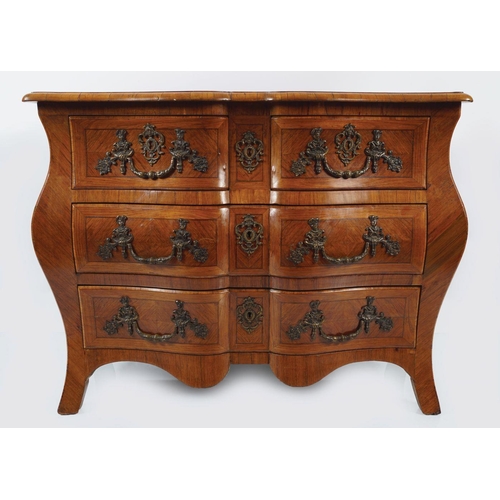 4 - LATE 19TH-CENTURY KINGWOOD BOMBE COMMODE