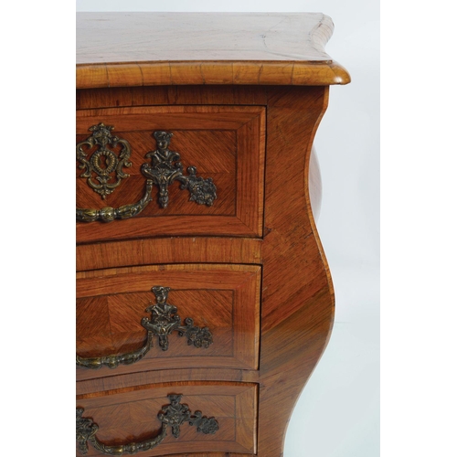 4 - LATE 19TH-CENTURY KINGWOOD BOMBE COMMODE