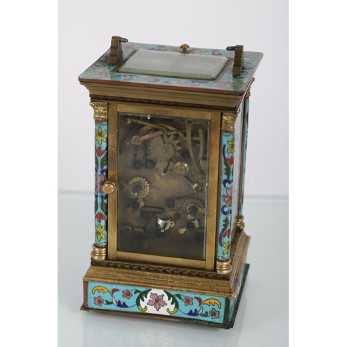 403 - CLOISONNE ENAMELLED CARRIAGE CLOCK