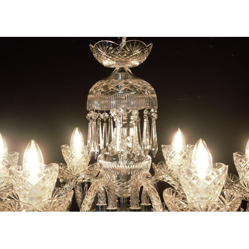 412 - IRISH CUT GLASS CHANDELIER