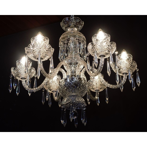 412 - IRISH CUT GLASS CHANDELIER