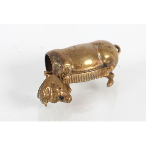 415 - 19TH-CENTURY BRASS MATCH HOLDER & STRIKER