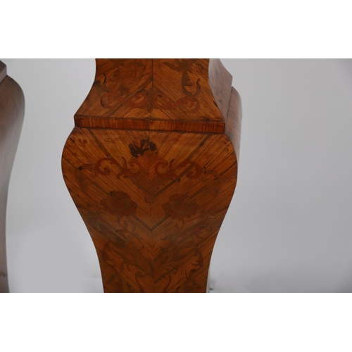 422 - PR 19TH-CENTURY LOUIS XV STYLE MARQUETRY TORCHERES