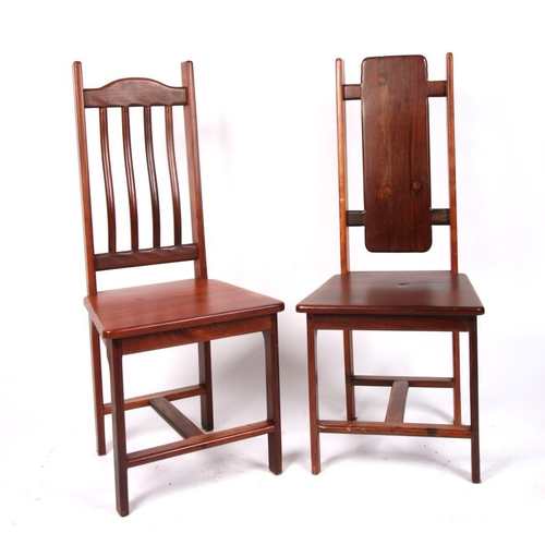 446 - 6 ROTUNDA DESIGNER HARDWOOD DINING CHAIRS