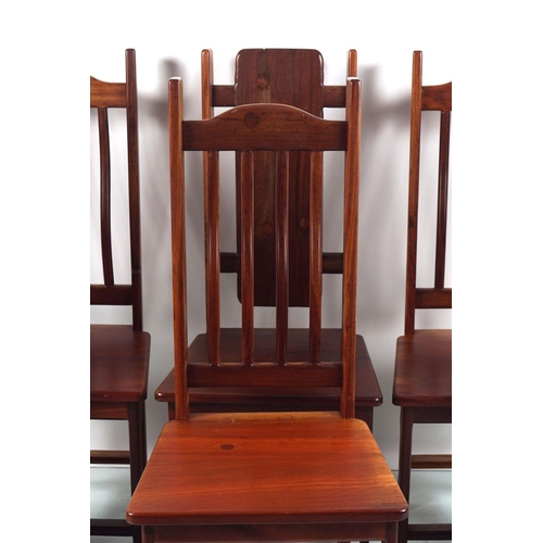 446 - 6 ROTUNDA DESIGNER HARDWOOD DINING CHAIRS