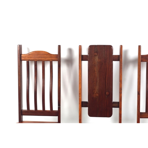 446 - 6 ROTUNDA DESIGNER HARDWOOD DINING CHAIRS