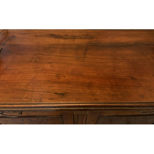 46 - EDWARDIAN CARVED WALNUT SIDEBOARD