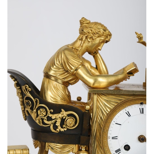 47 - 19TH-CENTURY GILT BRONZE MANTEL CLOCK