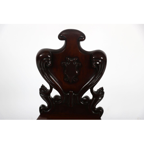 479 - 19TH-CENTURY MAHOGANY HALL CHAIR