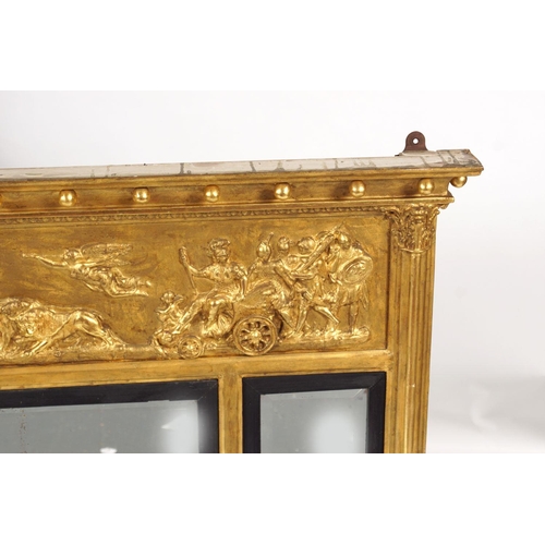 488 - REGENCY GILT FRAMED OVERMANTLE MIRROR