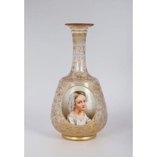 493 - BOHEMIAN CAMEO PARCEL-GILT GLASS VASE