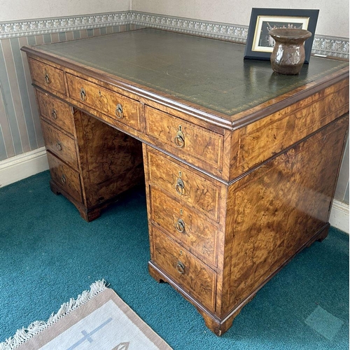 494 - 19TH-CENTURY WALNUT & HERRINGBONE INLAID DESK