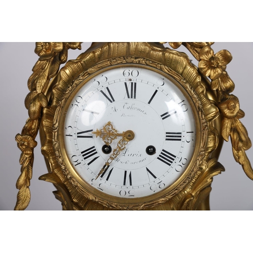 496 - LARGE ROCOCO ORMOLU MARBLE CLOCK