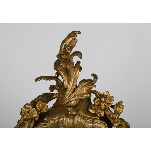 496 - LARGE ROCOCO ORMOLU MARBLE CLOCK