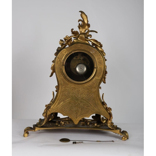 496 - LARGE ROCOCO ORMOLU MARBLE CLOCK