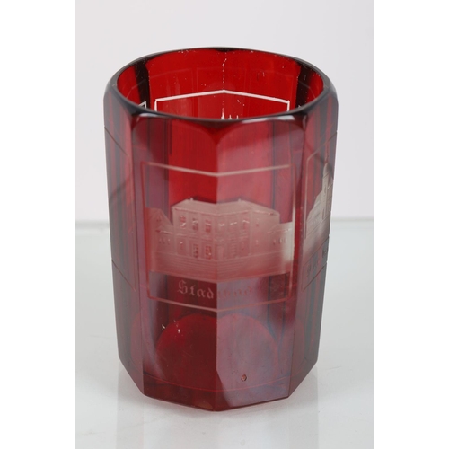 505 - GERMAN RUBY GLASS VASE