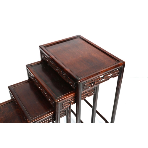 518 - 19TH-CENTURY CHINESE NEST OF 4 HARDWOOD TABLES