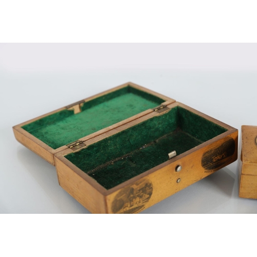 526 - 2 19TH-CENTURY BOXWOOD JEWELLERY BOXES