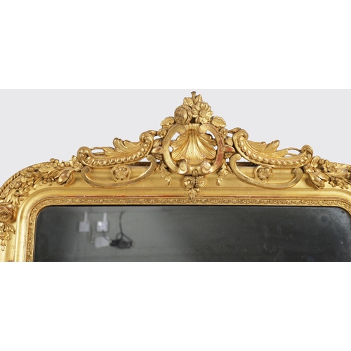 545 - 19TH-CENTURY GILT FRAME OVERMANTEL MIRROR