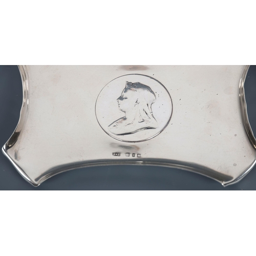 555 - SILVER COIN TRAY