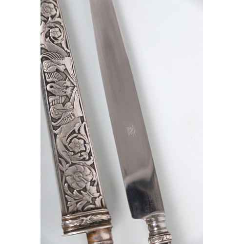 557 - STERLING SILVER ARGENTINE GAUCHO KNIFE & SHEATH