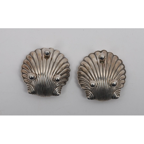 570 - PAIR OF SILVER SALTS AND SPOONS