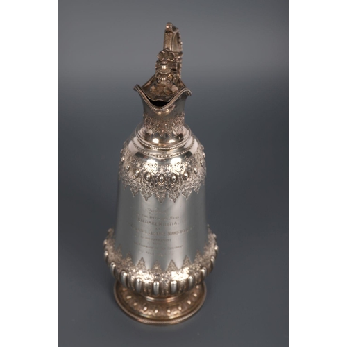 597 - KILDARE MILITIA SILVER CLARET JUG