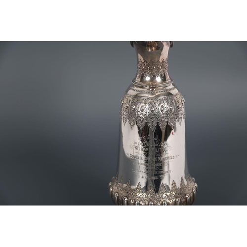 597 - KILDARE MILITIA SILVER CLARET JUG