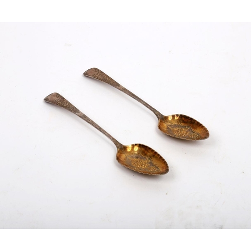 617 - 2 GEORGIAN SILVER BERRY SPOONS