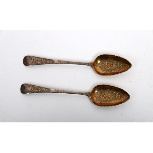 617 - 2 GEORGIAN SILVER BERRY SPOONS