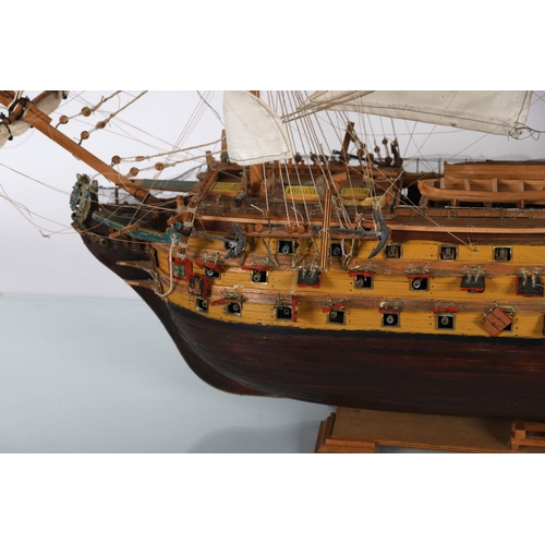 62 - MODEL OF 18TH CENTURY MAN OF WAR SAILING SHIP