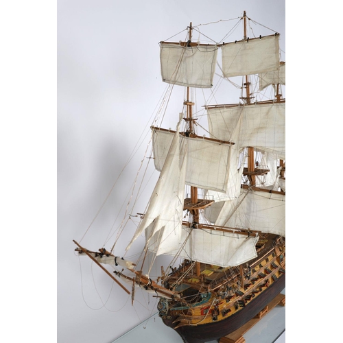 62 - MODEL OF 18TH CENTURY MAN OF WAR SAILING SHIP