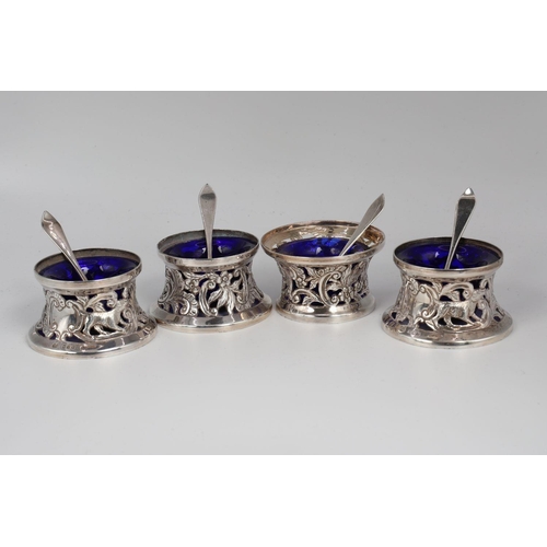 623 - SET OF 4 IRISH SILVER CONDIMENTS