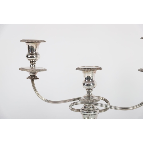 624 - PAIR ANTIQUE SHEFFIELD PLATED CANDELABRAS