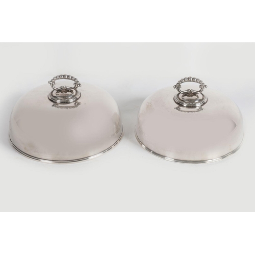 631 - PAIR SHEFFIELD PLATED PLATE COVERS