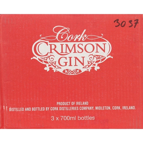 696 - 3 BOTTLES CORK CRIMSON GIN