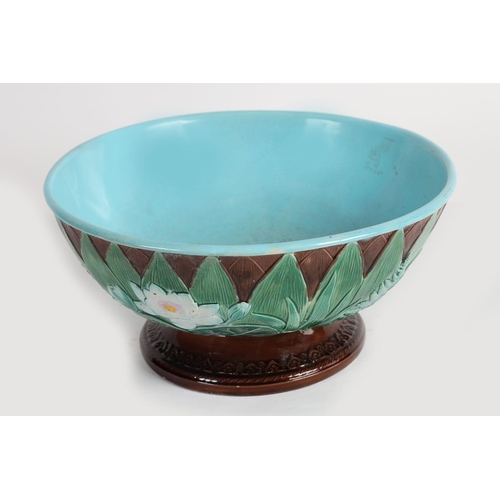 728 - LARGE JOSEPH HOLCROFT MAJOLICA PUNCH BOWL