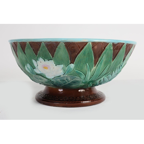 728 - LARGE JOSEPH HOLCROFT MAJOLICA PUNCH BOWL