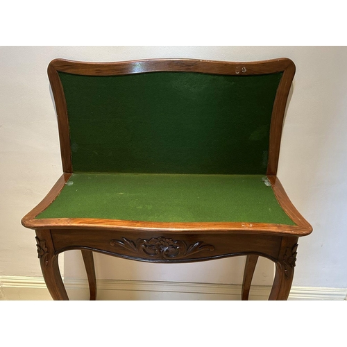 741 - 19TH-CENTURY WALNUT FOLD-OVER GAMES TABLE