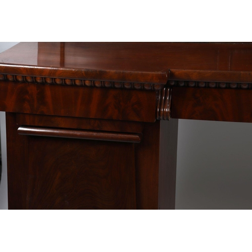 744 - WILLIAM IV MAHOGANY PEDESTAL SIDEBOARD