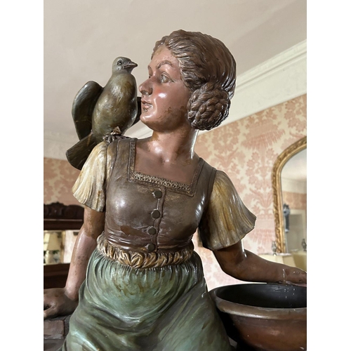 747 - 19TH-CENTURY GLAZED TERRACOTTA FIGURE