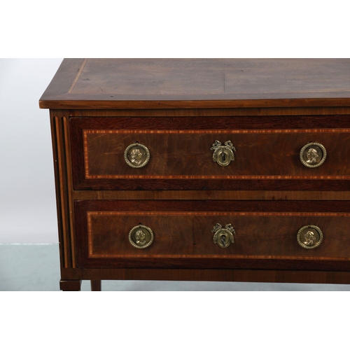 756 - 18TH-CENTURY MAHOGANY & FRUITWOOD BANDED COMMODE