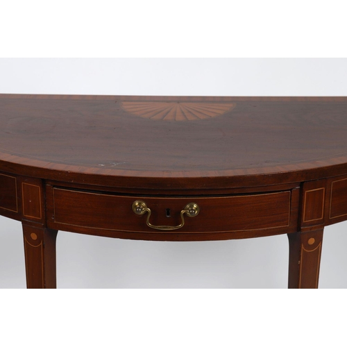 76 - GEORGE III MAHOGANY & SATINWOOD INLAID SIDE TABLE