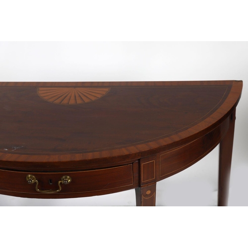 76 - GEORGE III MAHOGANY & SATINWOOD INLAID SIDE TABLE